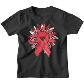 Red Ribbon Week 2022 Leopard Sunflower Red Ribbon Week Youth T-shirt - Thegiftio UK