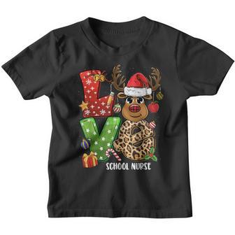 Reindeer Family Christmas - Love School Nurse Life 2022 Xmas Youth T-shirt - Thegiftio UK