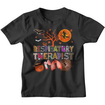 Respiratory Therapist Halloween Zombie Costume Scary Pumpkin Youth T-shirt - Thegiftio UK