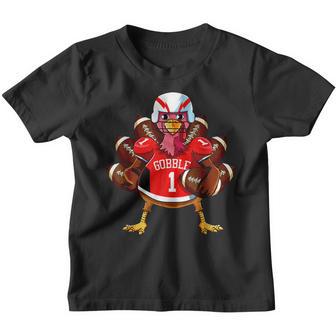 Restro Thanksgiving Football Game Turkey Player Sporty Youth T-shirt - Thegiftio UK