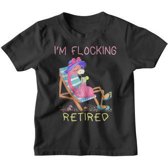 Retired Flamingo Lover Funny Retirement Party Coworker 2021 Youth T-shirt - Thegiftio UK