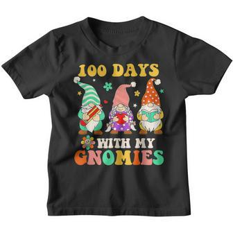 Retro 100 Days With My Gnomies 100 Days Of School Groovy Youth T-shirt - Seseable