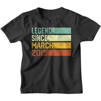Retro 8Th Birthday Boys Gift Legend Since March 2015 Youth T-shirt - Thegiftio UK