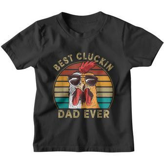 Retro Best Cluckin Dad Ever Chicken Dad Rooster Father V2 Youth T-shirt - Monsterry UK