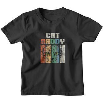 Retro Cat Dad Daddy Cool Kitten Lover Vintage Pet Pets Gift Youth T-shirt - Thegiftio UK