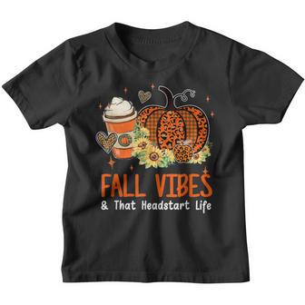 Retro Fall Vibes And Retro That Headstart Life Pumpkin Fall Youth T-shirt - Thegiftio UK