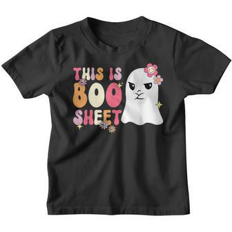 Retro Groovy Cute Ghost Spooky Halloween This Is Boo Sheet V3 Youth T-shirt - Thegiftio UK