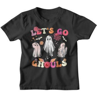 Retro Groovy Lets Go Ghouls Halloween Ghost Outfit Costumes V3 Youth T-shirt - Thegiftio UK