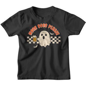Retro Groovy More Boos Please Funny Halloween Ghost Beer V2 Youth T-shirt - Thegiftio UK