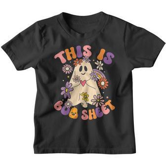 Retro Groovy This Is Boo Sheet Ghost Spooky Halloween Youth T-shirt - Thegiftio UK
