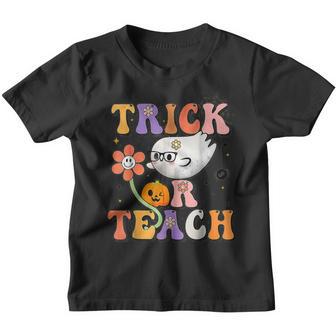 Retro Groovy Trick Or Teach Teacher Halloween Costume Women Youth T-shirt - Thegiftio UK