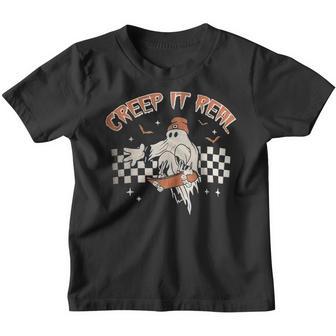 Retro Halloween Creep It Real Graphic Youth T-shirt - Thegiftio UK