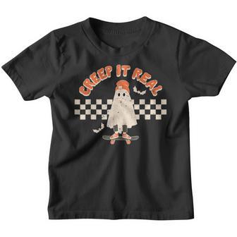 Retro Halloween Creep It Real Vintage Ghost Halloween V8 Youth T-shirt - Thegiftio UK