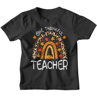 Retro One Thankful Teacher School Funny Thanksgiving Fall Youth T-shirt - Thegiftio UK
