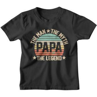 Retro Papa The Man Myth Legend V2 Youth T-shirt - Monsterry
