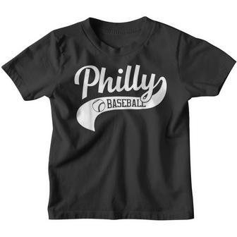 Retro Philadelphia Baseball Vintage Philly Swoosh V2 Youth T-shirt - Thegiftio UK