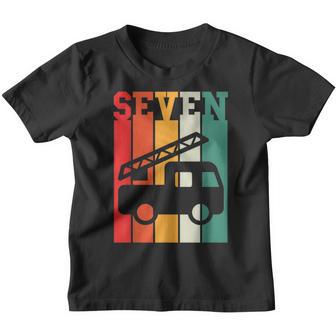 Retro Sound The Alarm Im 7 Years Old Birthday Boy Fire Youth T-shirt - Thegiftio UK