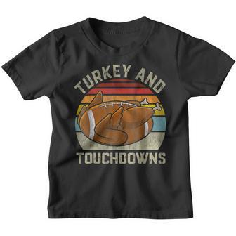 Retro Thanksgiving Turkey And Touchdowns Men Kids Women Youth T-shirt - Thegiftio UK
