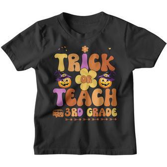 Retro Trick Or Teach Ghost Teacher Halloween 3Rd Grade Youth T-shirt - Thegiftio UK