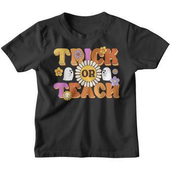 Retro Trick Or Teach Ghost Teacher Halloween Costume Womens V29 Youth T-shirt - Thegiftio UK