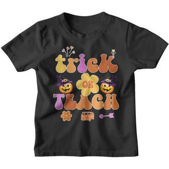 Retro Trick Or Teach Ghost Teacher Halloween Costume Womens V32 Youth T-shirt - Thegiftio UK