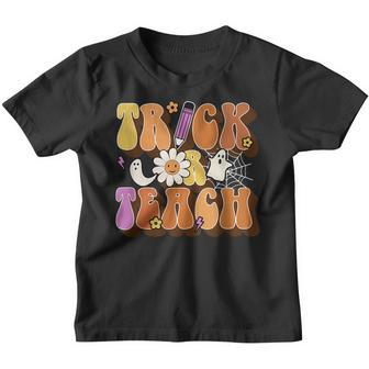 Retro Vintage Groovy Trick Or Teach Halloween Teacher V9 Youth T-shirt - Thegiftio UK