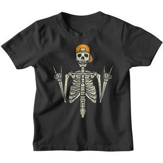 Rocker Skater Skeleton Cap Cool Halloween Punk Men Boys V3 Youth T-shirt - Thegiftio UK