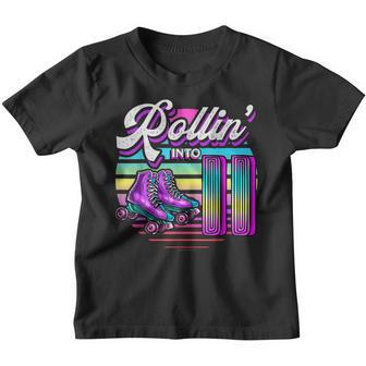 Rollin Into 11 Roller Skating Rink 11Th Birthday Party Girl Youth T-shirt - Thegiftio UK