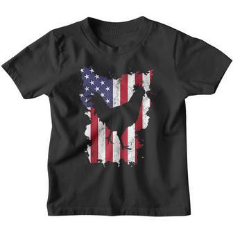 Rooster Patriotic Chicken 4Th Of July Usa Flag Youth T-shirt - Thegiftio UK