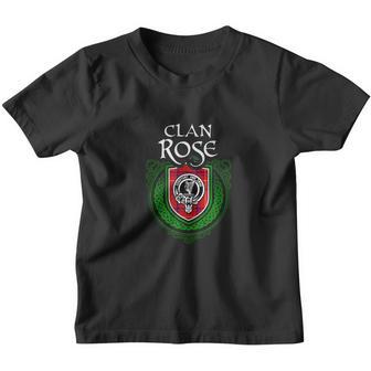 Rose Surname Scottish Clan Tartan Crest Badge Youth T-shirt - Thegiftio UK