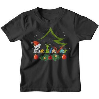 Santa Believe Christmas Boy Kids Girls Ns Xmas Tree Gifts Youth T-shirt - Thegiftio UK