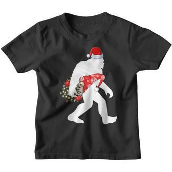 Santa Bigfoot Carrying Gnome Christmas Sasquatch Believe V4 Youth T-shirt - Thegiftio UK