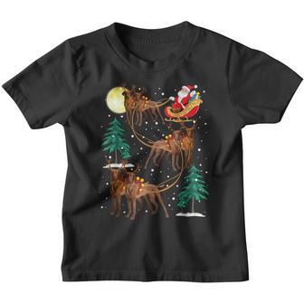 Santa Claus Riding Vizsla Christmas For Kids Mens Womens Youth T-shirt - Thegiftio UK