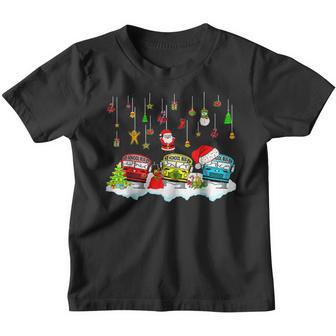 Santa Claus School Bus Driver Christmas Costume Xmas Pajama Youth T-shirt - Thegiftio UK