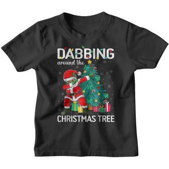 Santa Dabbing Around The Christmas Tree Lights Kid Boys Girl V2 Youth T-shirt - Thegiftio UK
