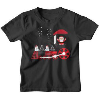 Santa Riding Train Cute Christmas Santa Boys Girls Kids Youth T-shirt - Thegiftio UK