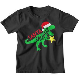 Santa Saurus Merry Christmas Funny Dinosaur Noel Star Youth T-shirt - Thegiftio UK