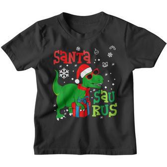 Santa Trex Kid Christmas Dinosaur Tree Rex Boy Family Pajama Youth T-shirt - Thegiftio UK