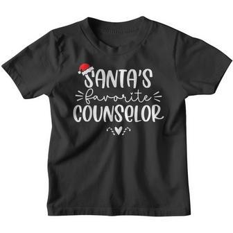 Santas Favorite Counselor Christmas Funny School Counselor Youth T-shirt - Thegiftio UK