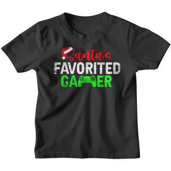 Santas Favorite Gamer Christmas Playing Game Youth T-shirt - Thegiftio UK