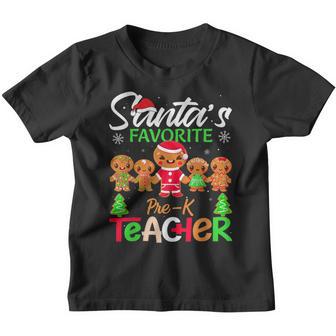 Santas Favorite Pre-K Teacher Funny Christmas Lights Gifts Youth T-shirt - Thegiftio UK