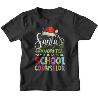 Santas Favorite School Counselor Christmas Santa Hat Light Youth T-shirt - Thegiftio UK