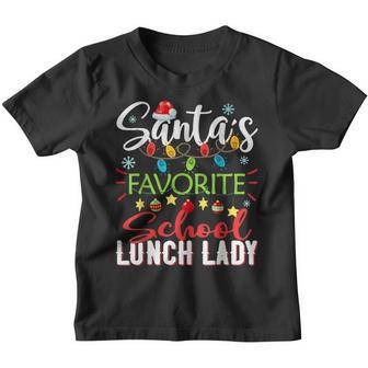 Santas Favorite School Lunch Lady Xmas Light Hat Christmas Youth T-shirt - Thegiftio UK