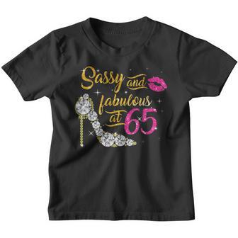 Sassy And Fabulous At 65 Years Old 65Th Birthday Shoes Youth T-shirt - Thegiftio UK