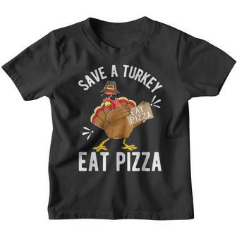 Save A Turkey Eat Pizza Thanksgiving Kids Adult Vegan Youth T-shirt - Thegiftio UK