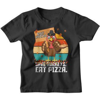Save A Turkey Eat Pizza Thanksgiving Kids Adult Vegan Youth T-shirt - Thegiftio UK