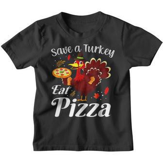 Save A Turkey Eat Pizza Thanksgiving Men Women Kids Youth T-shirt - Thegiftio UK