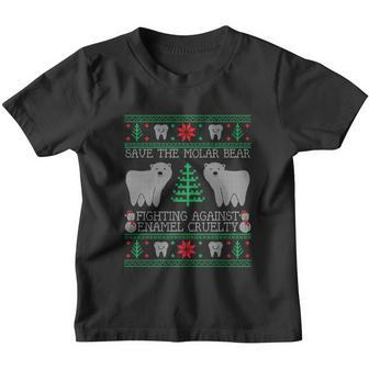 Save The Molar Bear Dental Dentist Ugly Christmas Sweaters Gift Youth T-shirt - Monsterry CA