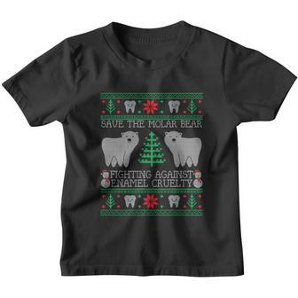 Save The Molar Bear Dental Dentist Ugly Christmas Sweaters Meaningful Gift Youth T-shirt - Monsterry