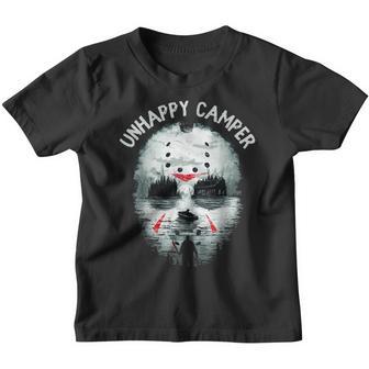 Scary Halloween Mens Camping Unhappy Camper Graphic Youth T-shirt - Thegiftio UK